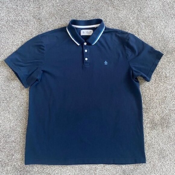 ORIGINAL PENGUIN Men's Navy Blue Polo Shirt XL - Picture 2 of 9